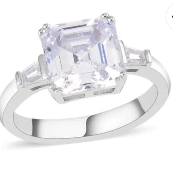 Lustro Stella Finest CZ Ring in Platinum over Sterling Silver Sz 9! - Picture 5 of 12